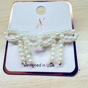 Pearl Bow Knot Coquette Earrings Dainty Tie Style, Girly Aesthetic, Cute Gift